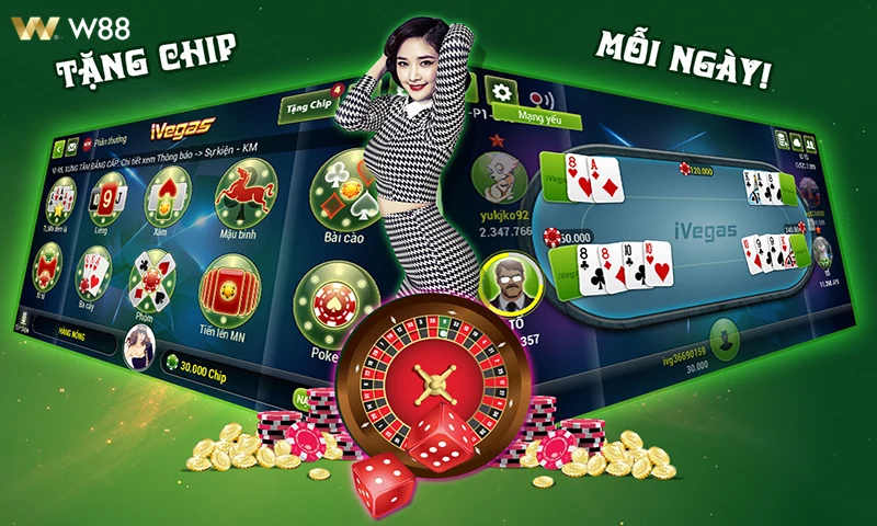 Hình ảnh giao diện trang chủ Game Bài W88 hiện đại dễ sử dụng