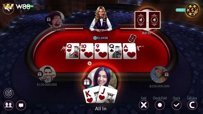 Người chơi trải nghiệm Game Phỏm online W88 trên điện thoại